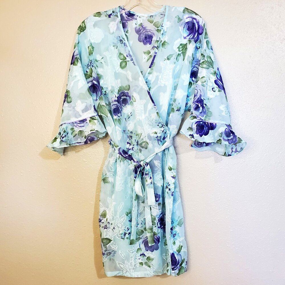 Secret Treasures Floral Blue Purple Robe